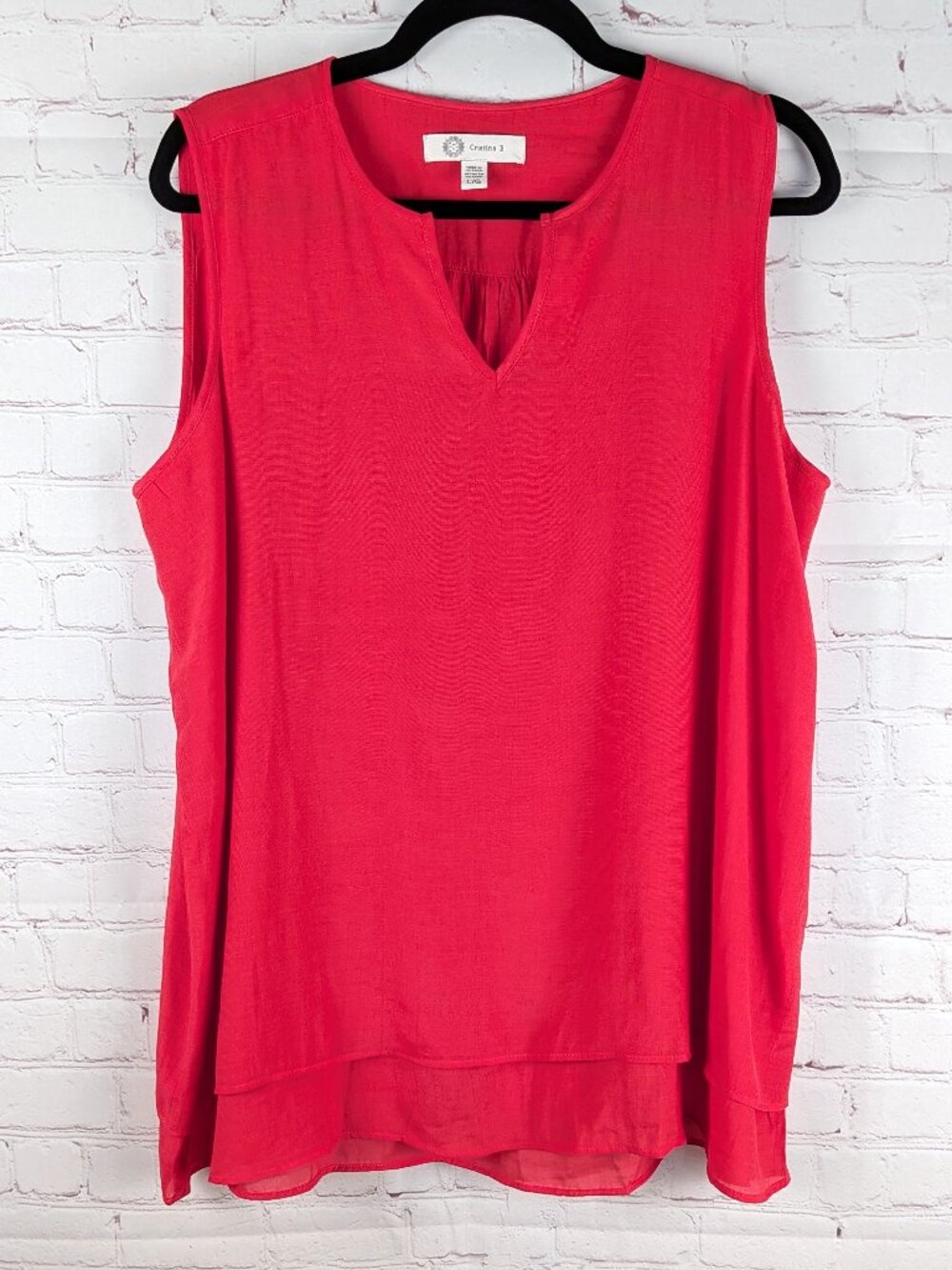 Cristina B. Coral Pink Flowy Sleeveless Top L